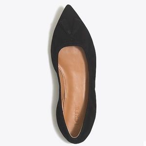 NWT J.Crew Black Suede Stretch Tassel Flats